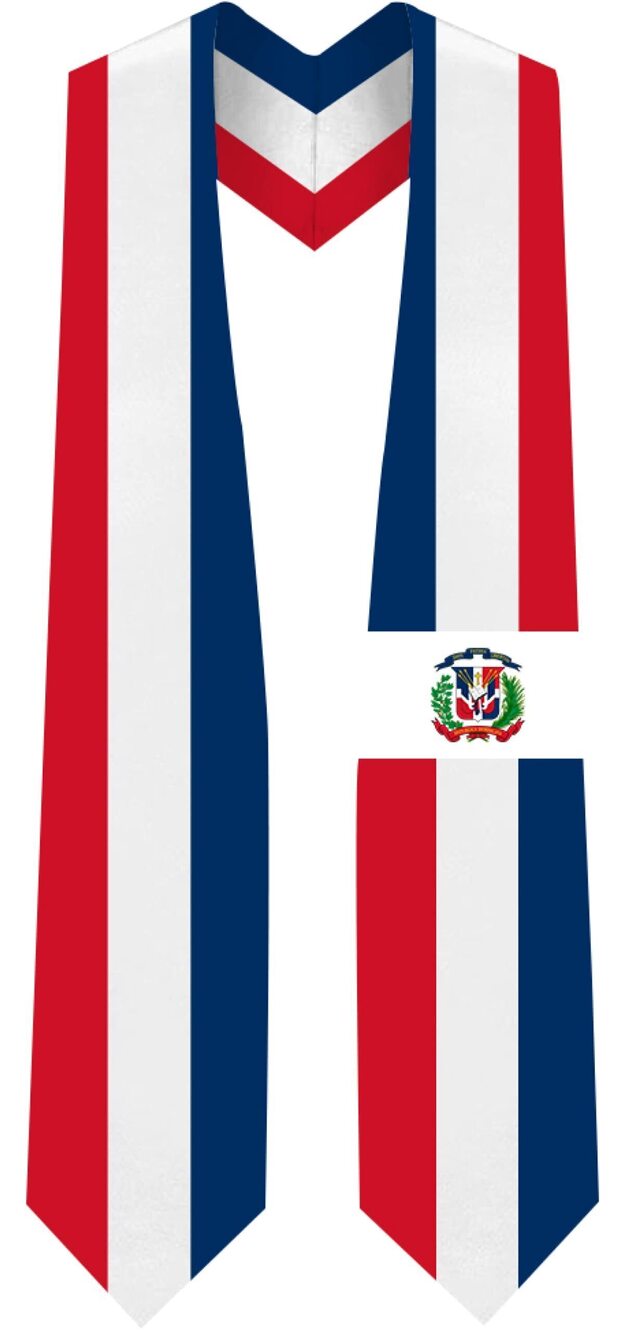 9750 Dominican Republic Flag Graduation Stole Fits All Body Types